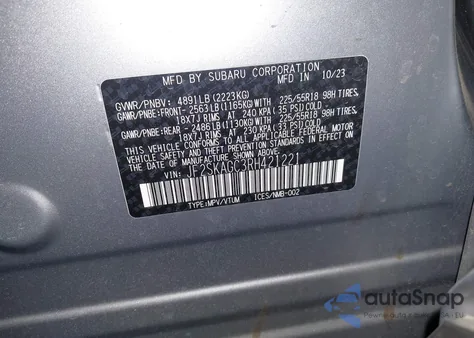 2024 Subaru Forester Sport z USA, uszkodzony, nr VIN JF2SKAGC3RH421221